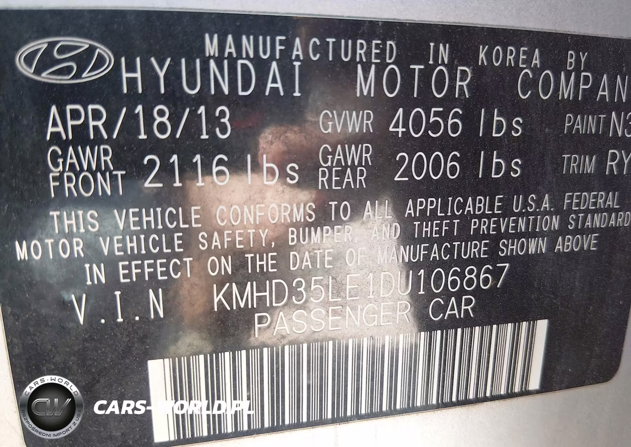 2013 Hyundai Elantra Gt VIN:KMHD35LE1DU106867 - 9