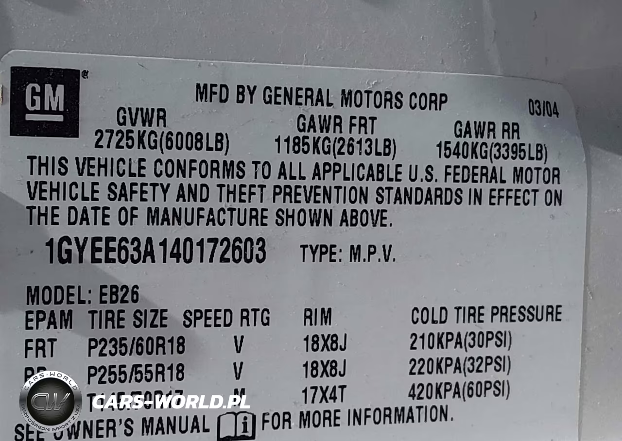 2004 Cadillac Srx V8 VIN:1GYEE63A140172603 - 9