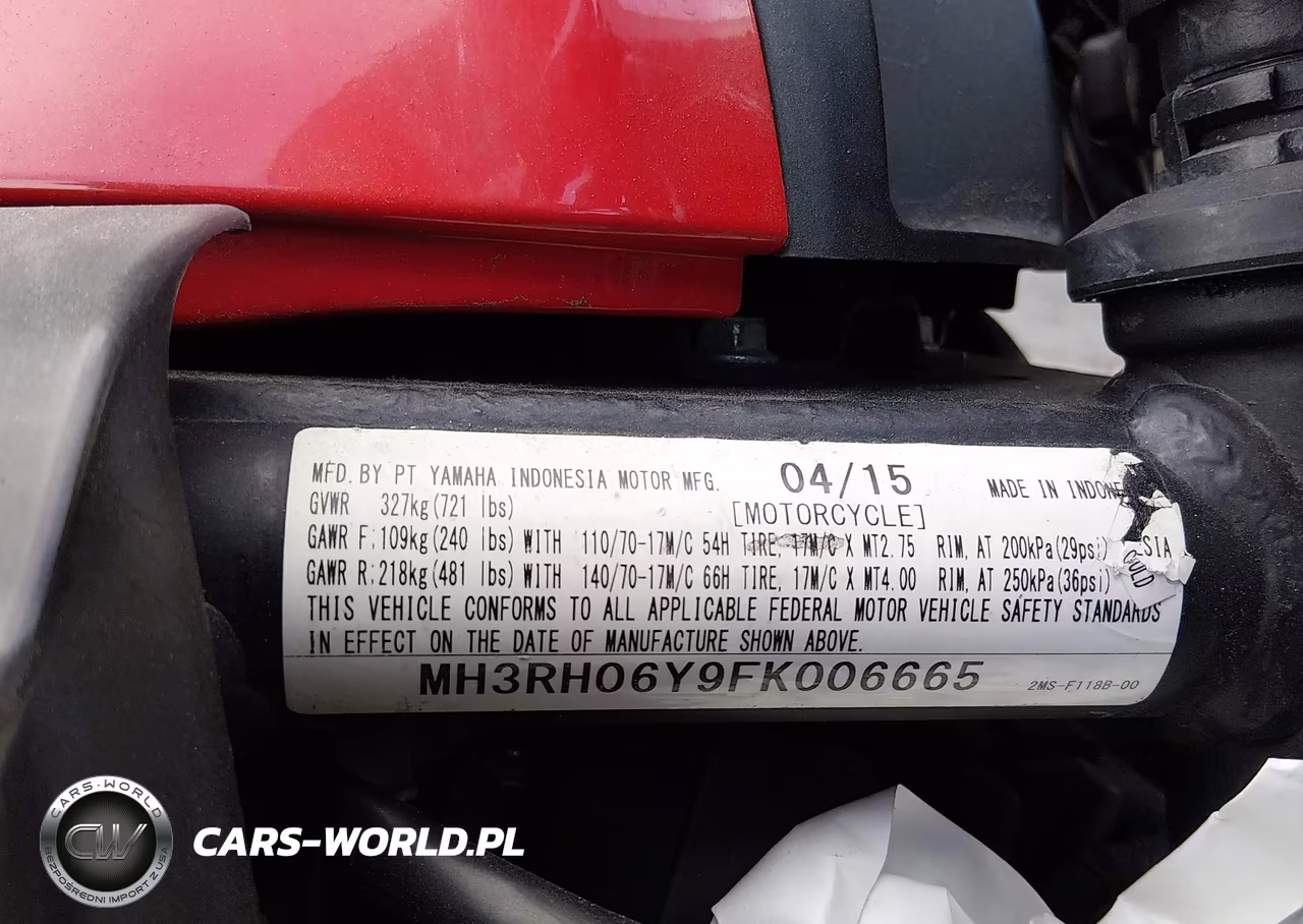 2015 Yamaha Yzfr3 VIN:MH3RH06Y9FK006665 - 10