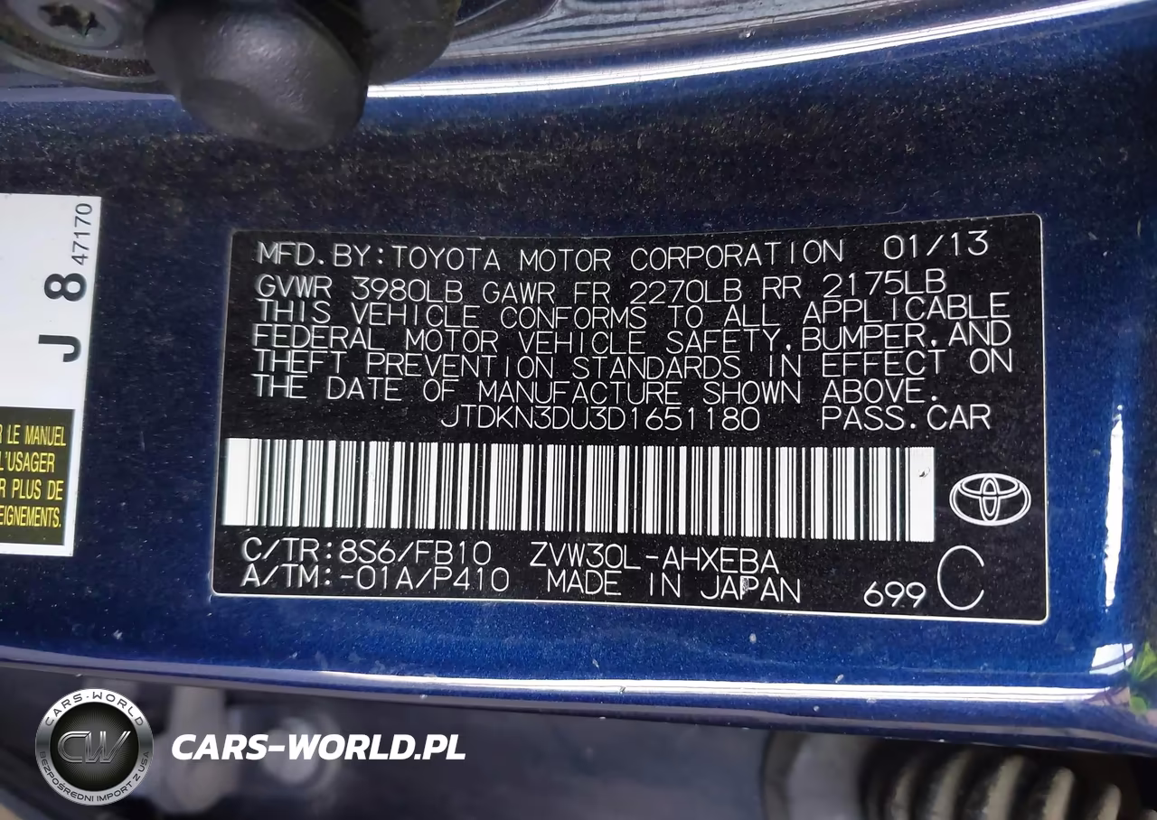 2013 Toyota Prius Three VIN:JTDKN3DU3D1651180 - 9