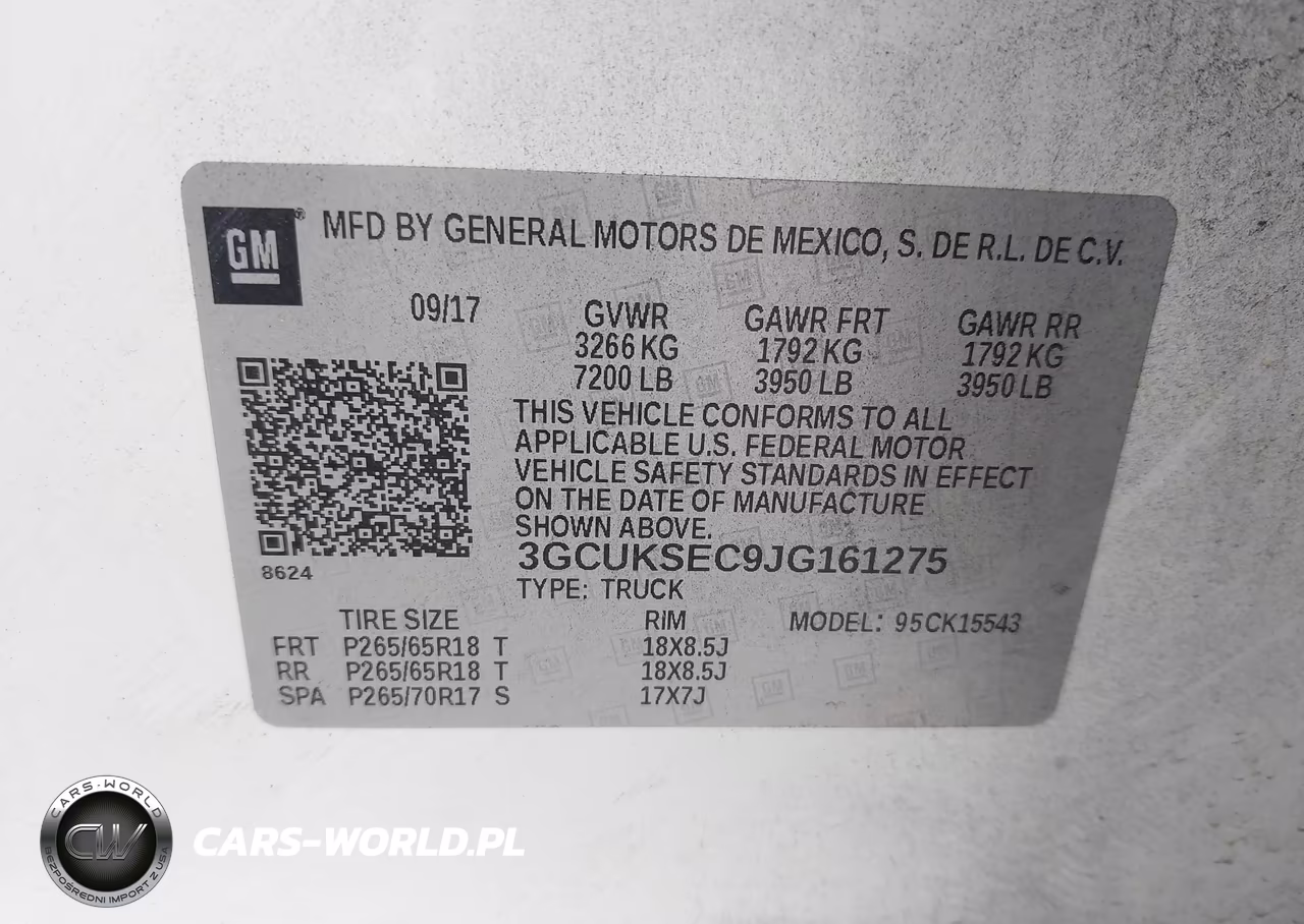 2018 Chevrolet Silverado 1500 2Lz VIN:3GCUKSEC9JG161275 - 9