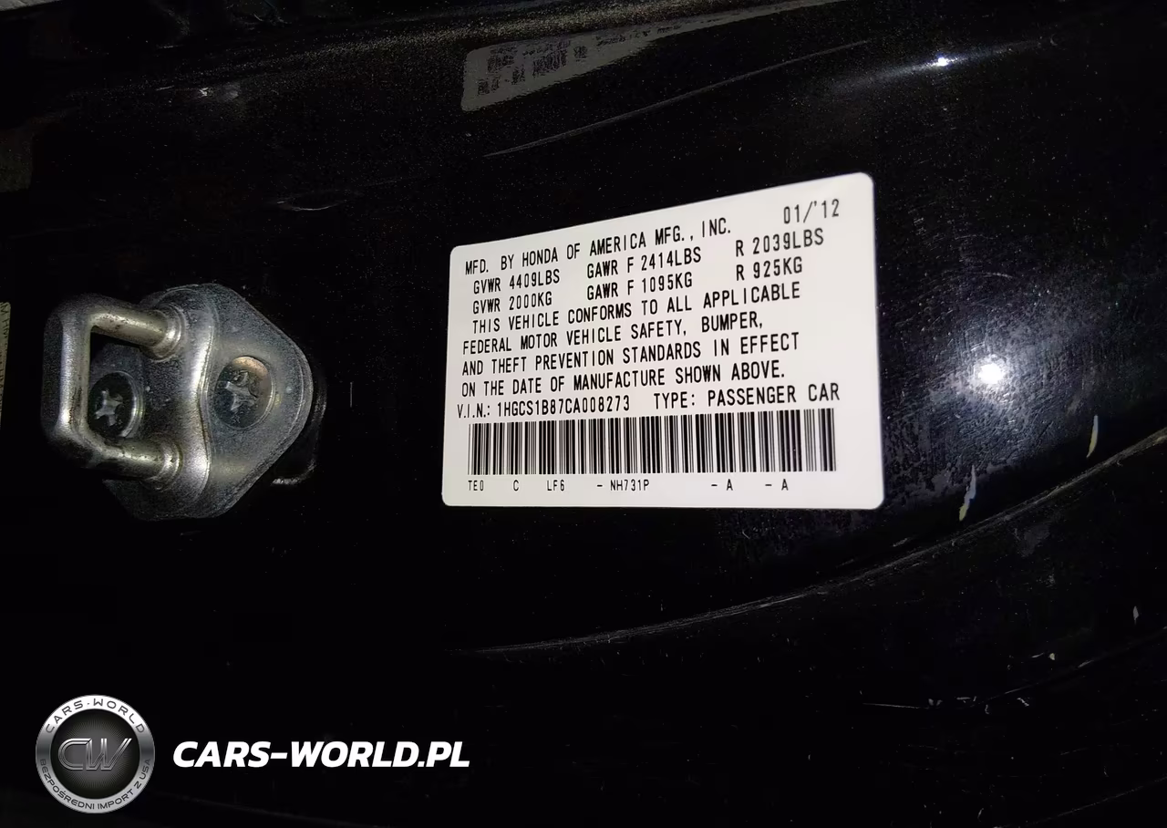 2012 Honda Accord 2.4 Ex-L VIN:1HGCS1B87CA008273 - 9