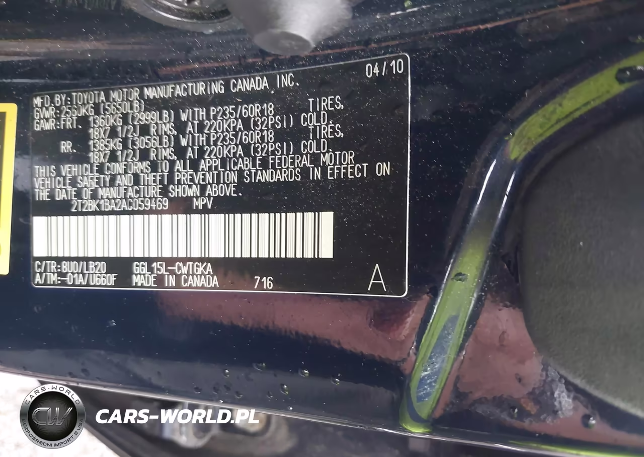 2010 Lexus Rx 350 VIN:2T2BK1BA2AC059469 - 9