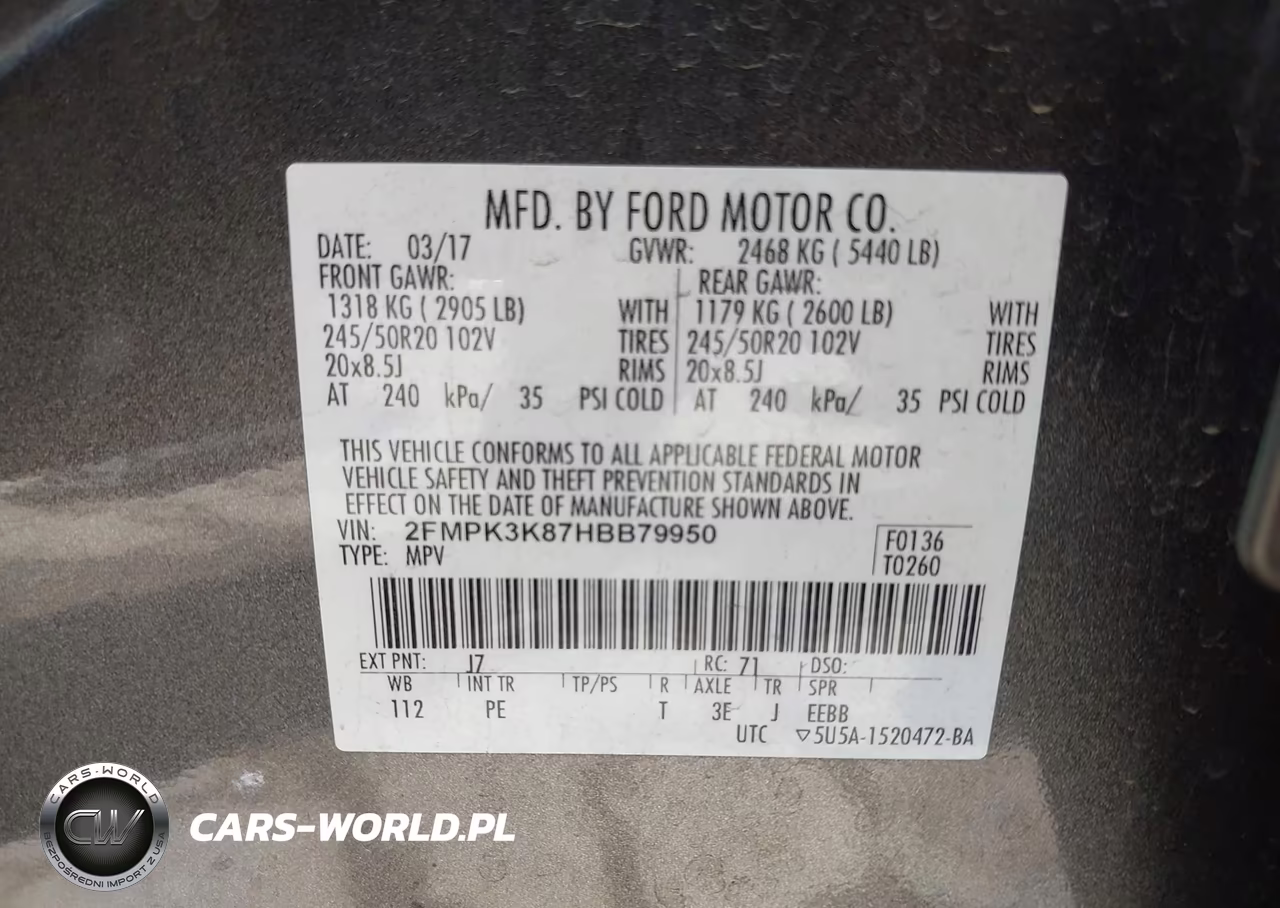 2017 Ford Edge Titanium VIN:2FMPK3K87HBB79950 - 9