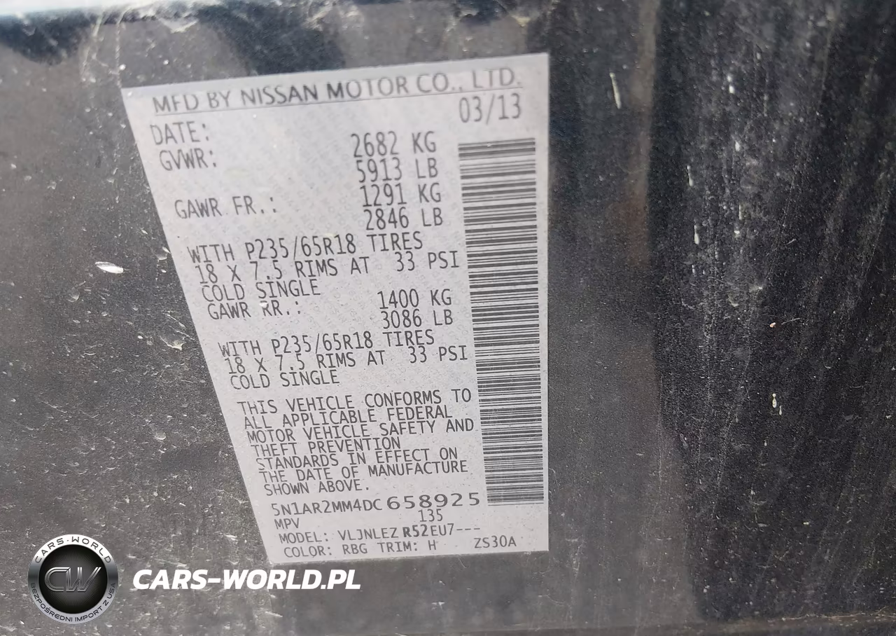 2013 Nissan Pathfinder Sv VIN:5N1AR2MM4DC658925 - 9