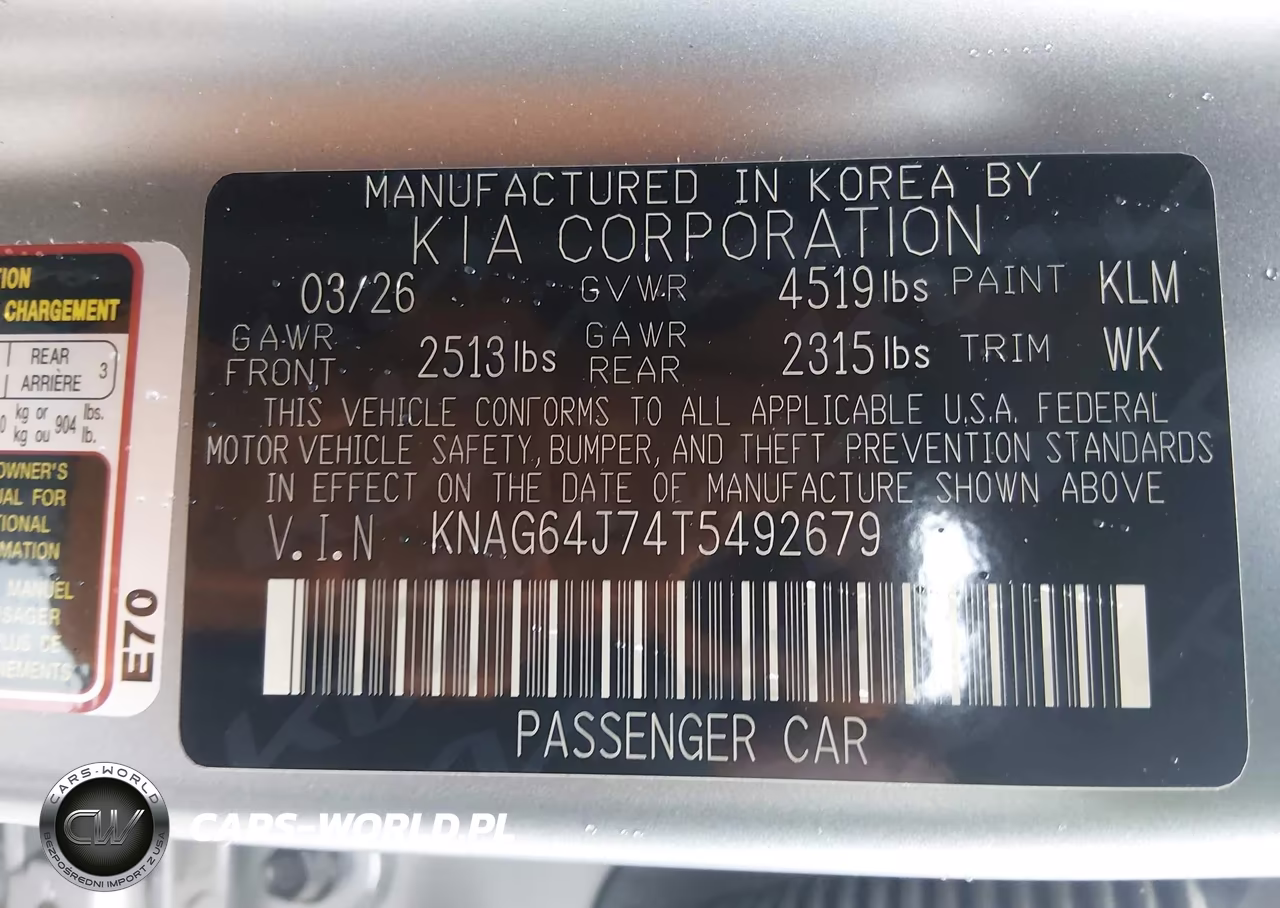 2026 Kia K5 Gt-Line Awd VIN:KNAG64J74T5492679 - 9
