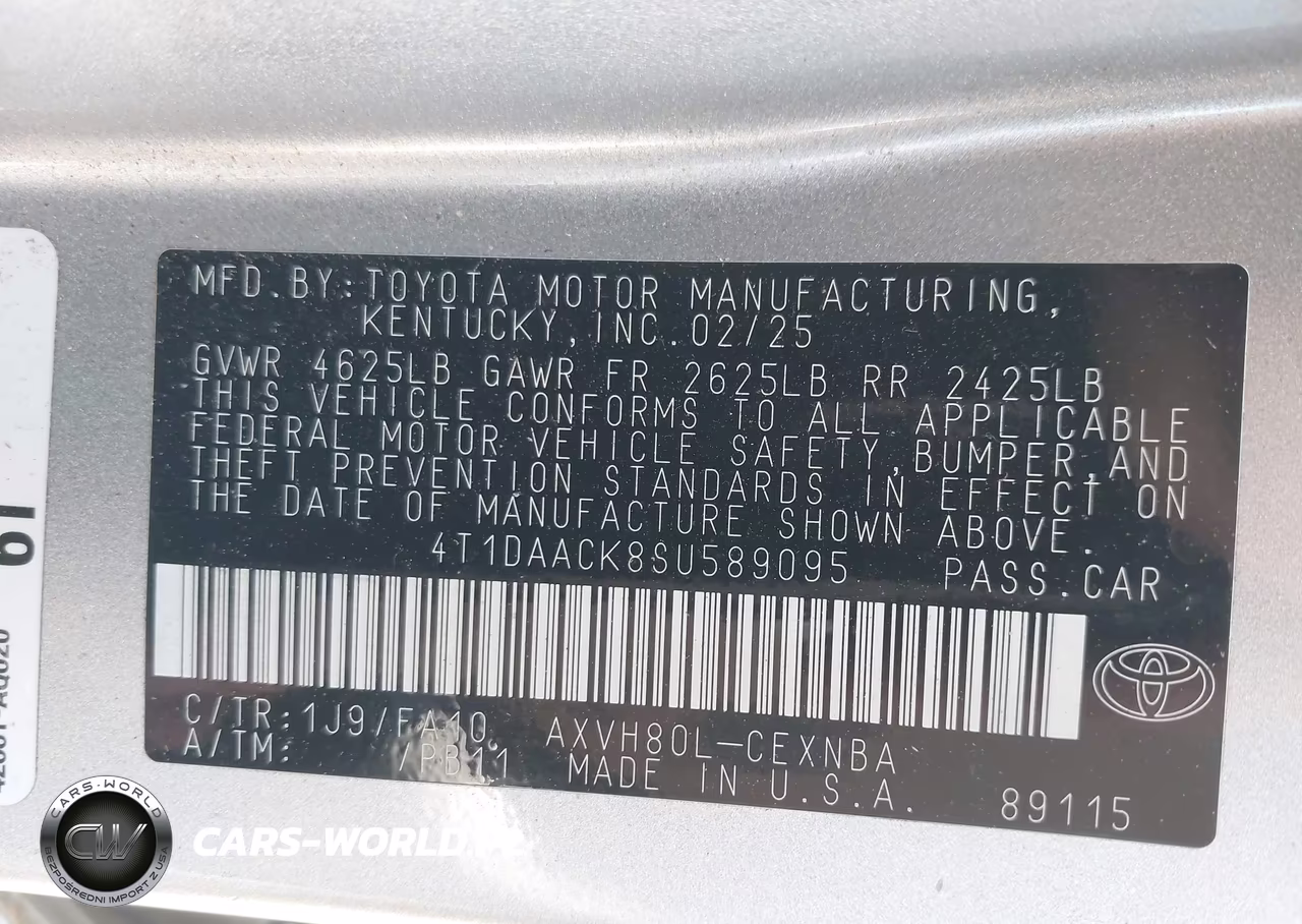 2025 Toyota Camry Le VIN:4T1DAACK8SU589095 - 9