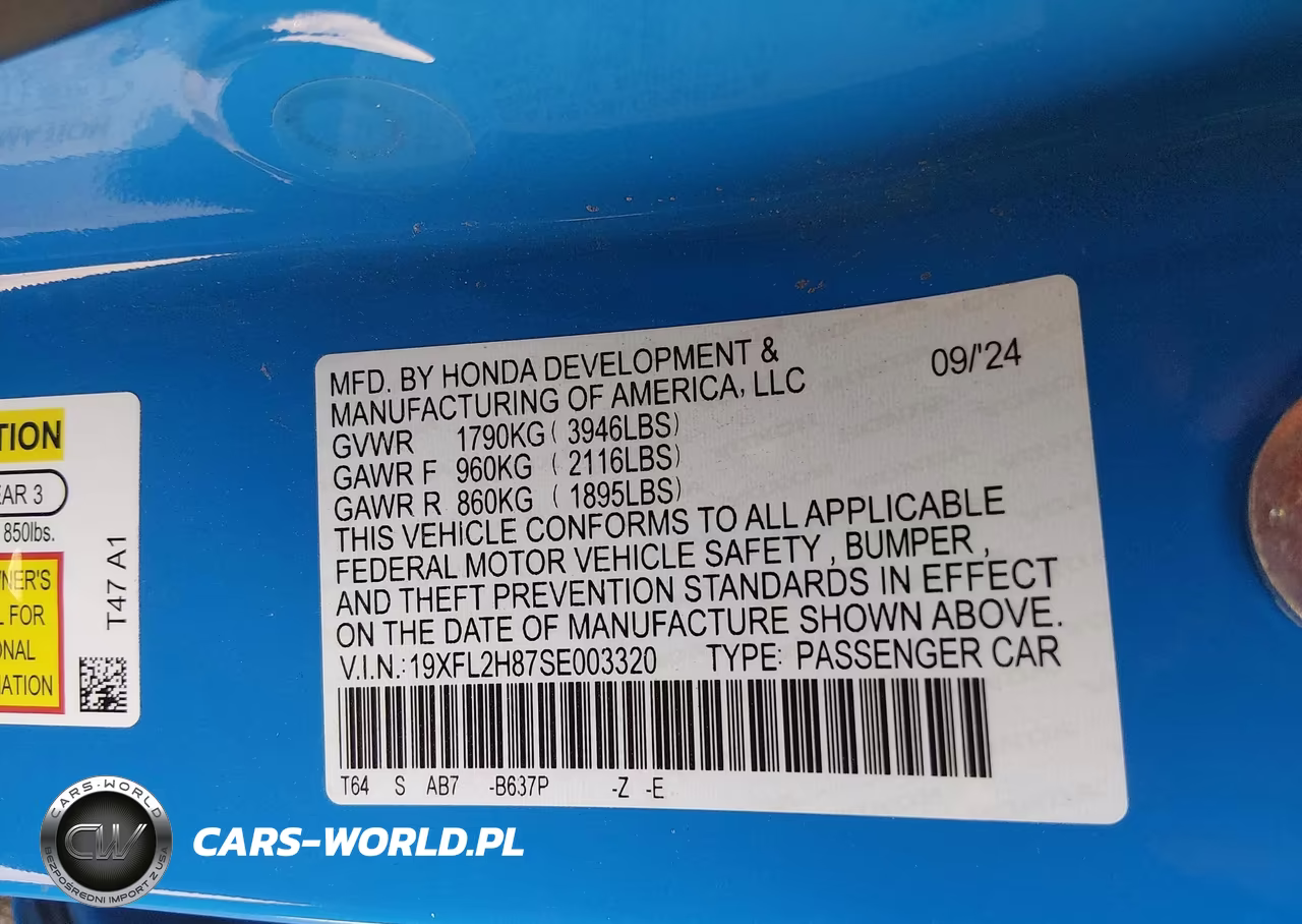 2025 Honda Civic Sedan Sport VIN:19XFL2H87SE003320 - 9