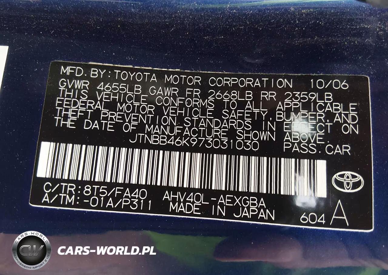 2007 Toyota Camry Hybrid VIN:JTNBB46K973031030 - 9