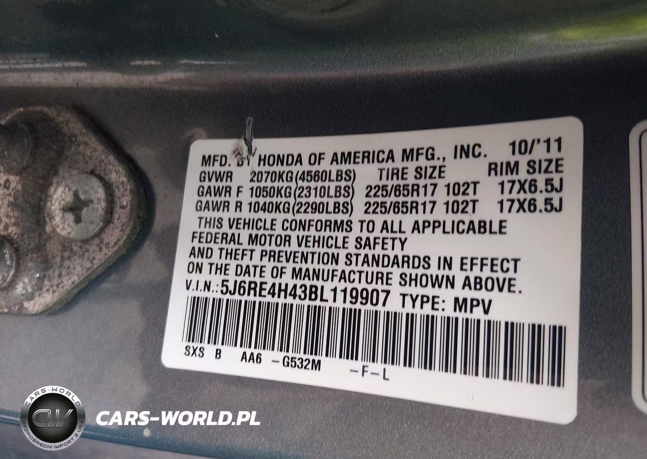 2011 Honda Cr-V Se VIN:5J6RE4H43BL119907 - 9
