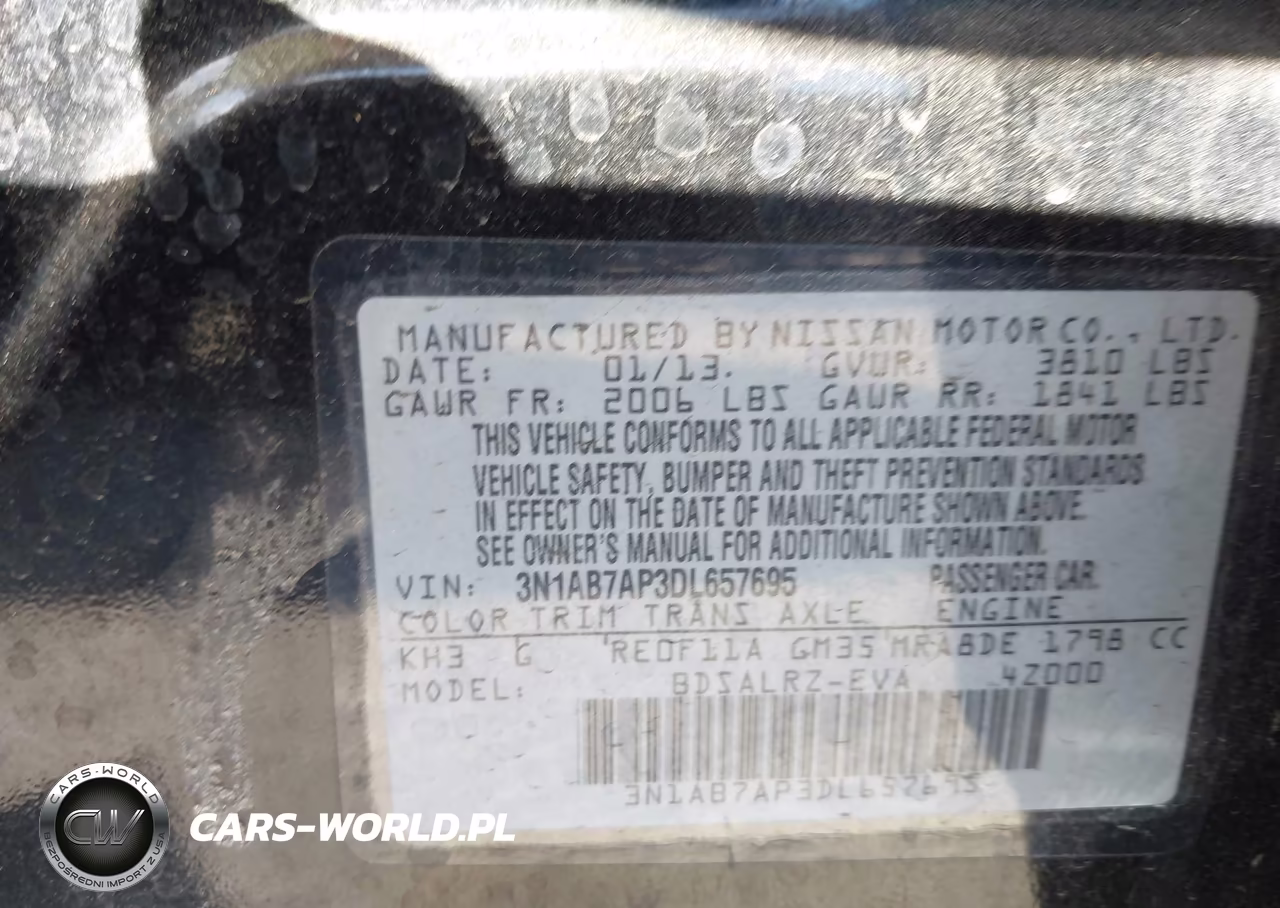 2013 Nissan Sentra Sr VIN:3N1AB7AP3DL657695 - 9