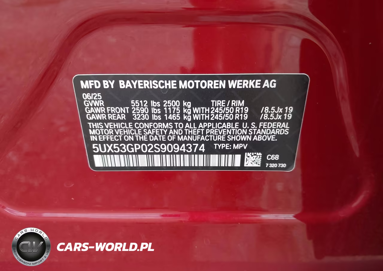 2025 BMW X3 30 xDrive VIN:5UX53GP02S9094374 - 9