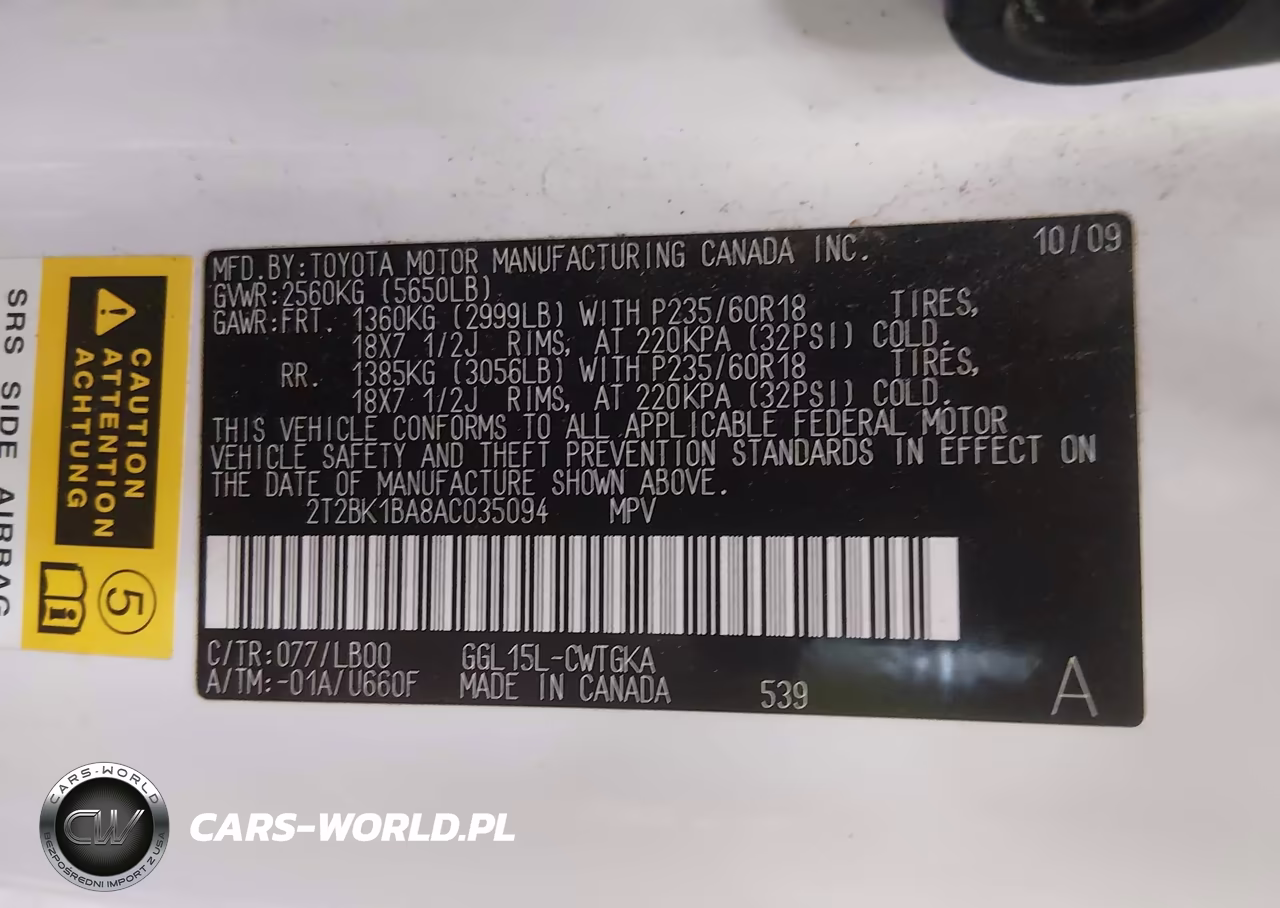 2010 Lexus Rx 350 VIN:2T2BK1BA8AC035094 - 9