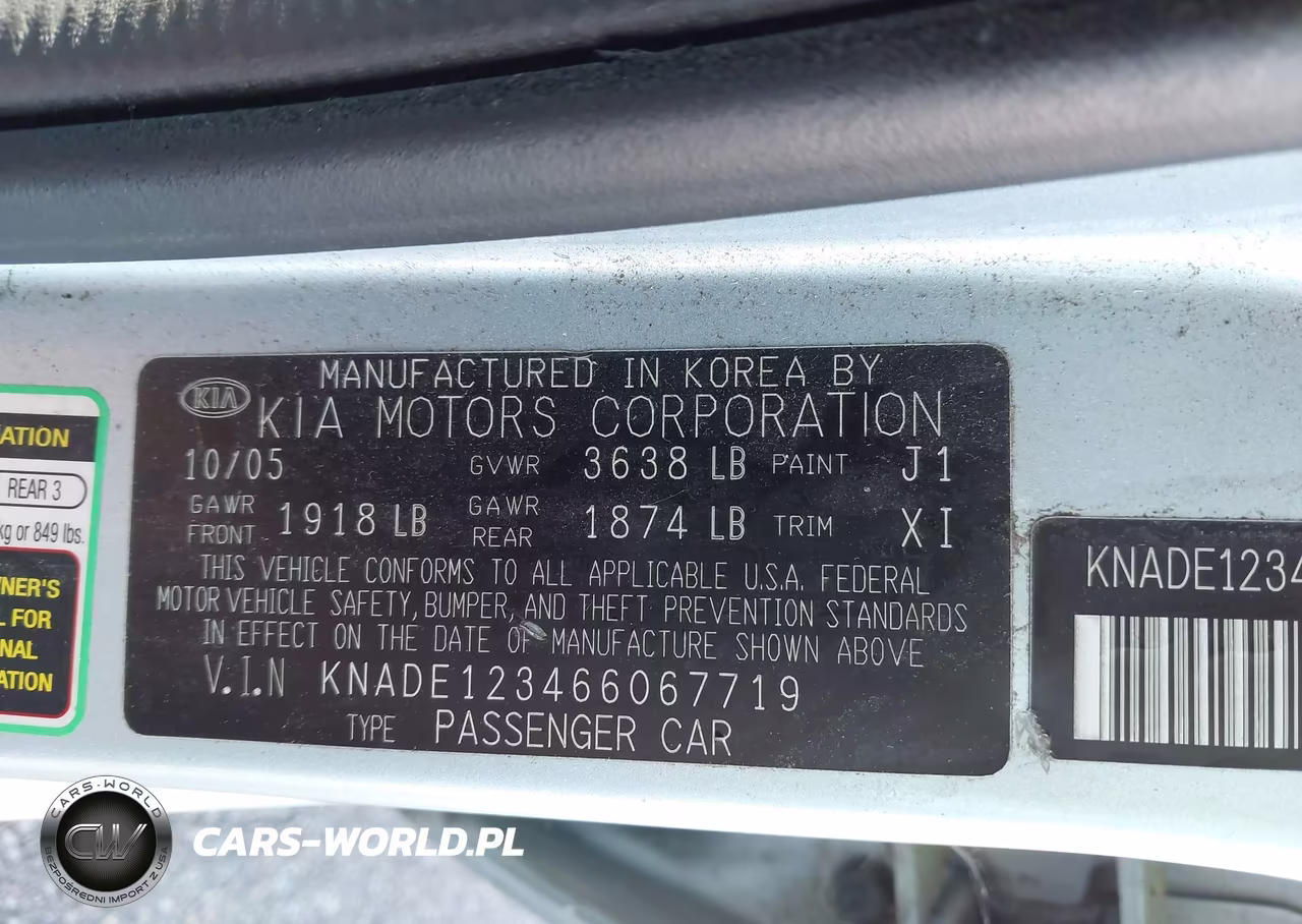 2006 Kia Rio Lx VIN:KNADE123466067719 - 9