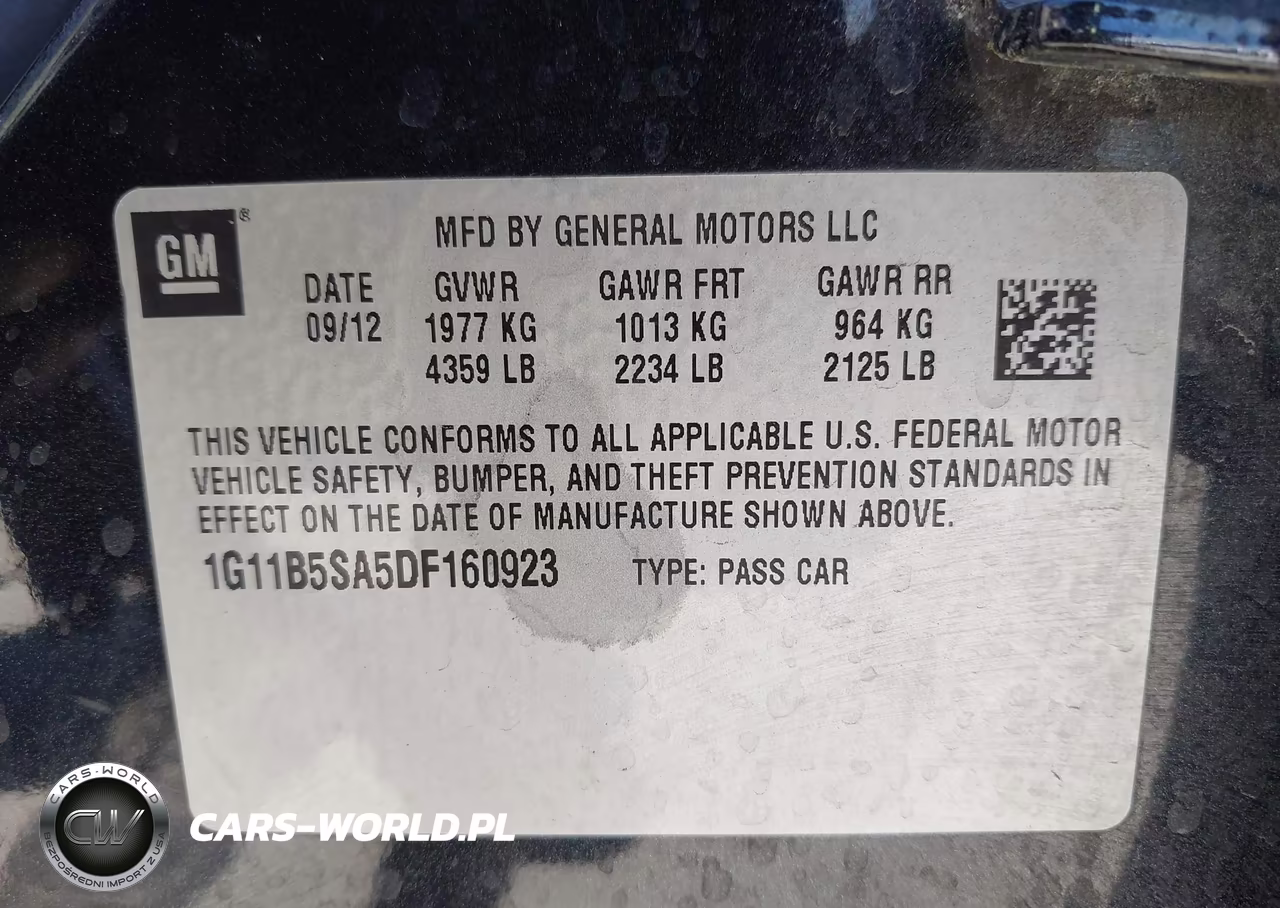 2013 Chevrolet Malibu 1Ls VIN:1G11B5SA5DF160923 - 9