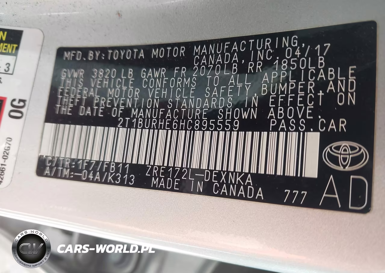 2017 Toyota Corolla Le VIN:2T1BURHE6HC895559 - 9