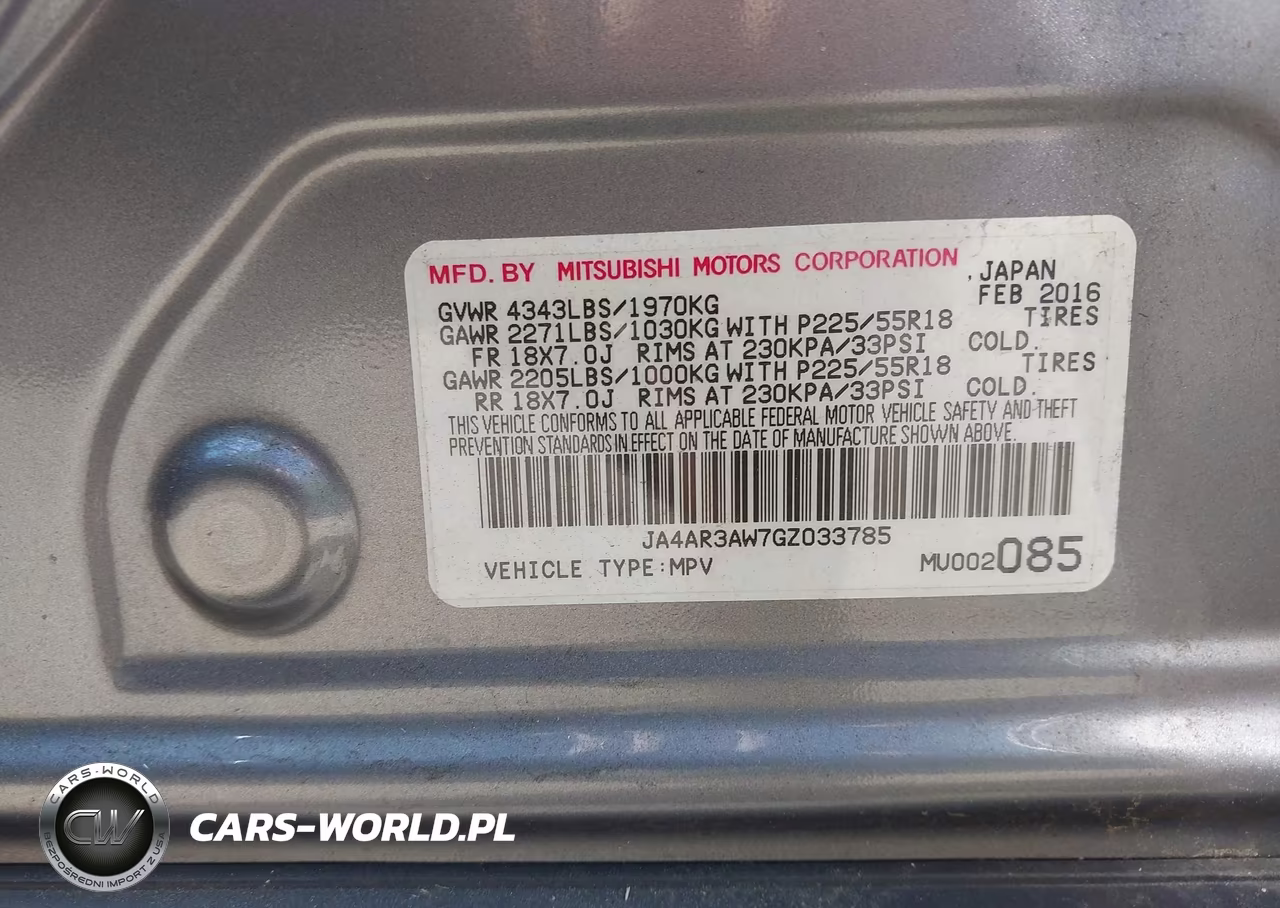 2016 Mitsubishi Outlander Sport 2.4 Es VIN:JA4AR3AW7GZ033785 - 9
