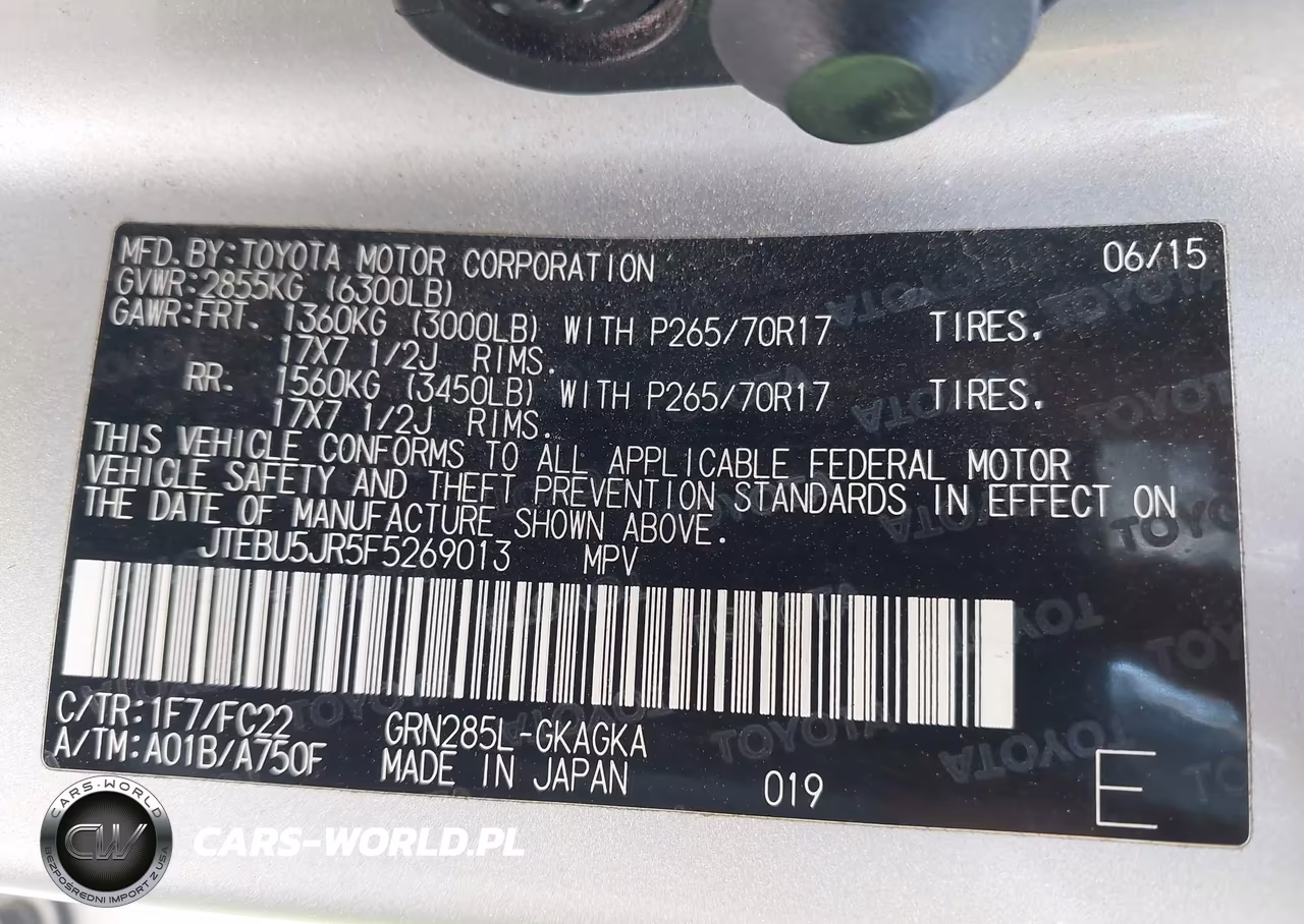 2015 Toyota 4Runner Trail VIN:JTEBU5JR5F5269013 - 9