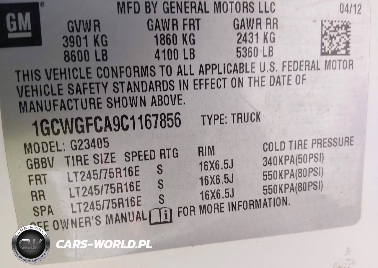 2012 Chevrolet Express 2500 Work Van VIN:1GCWGFCA9C1167856 - 9