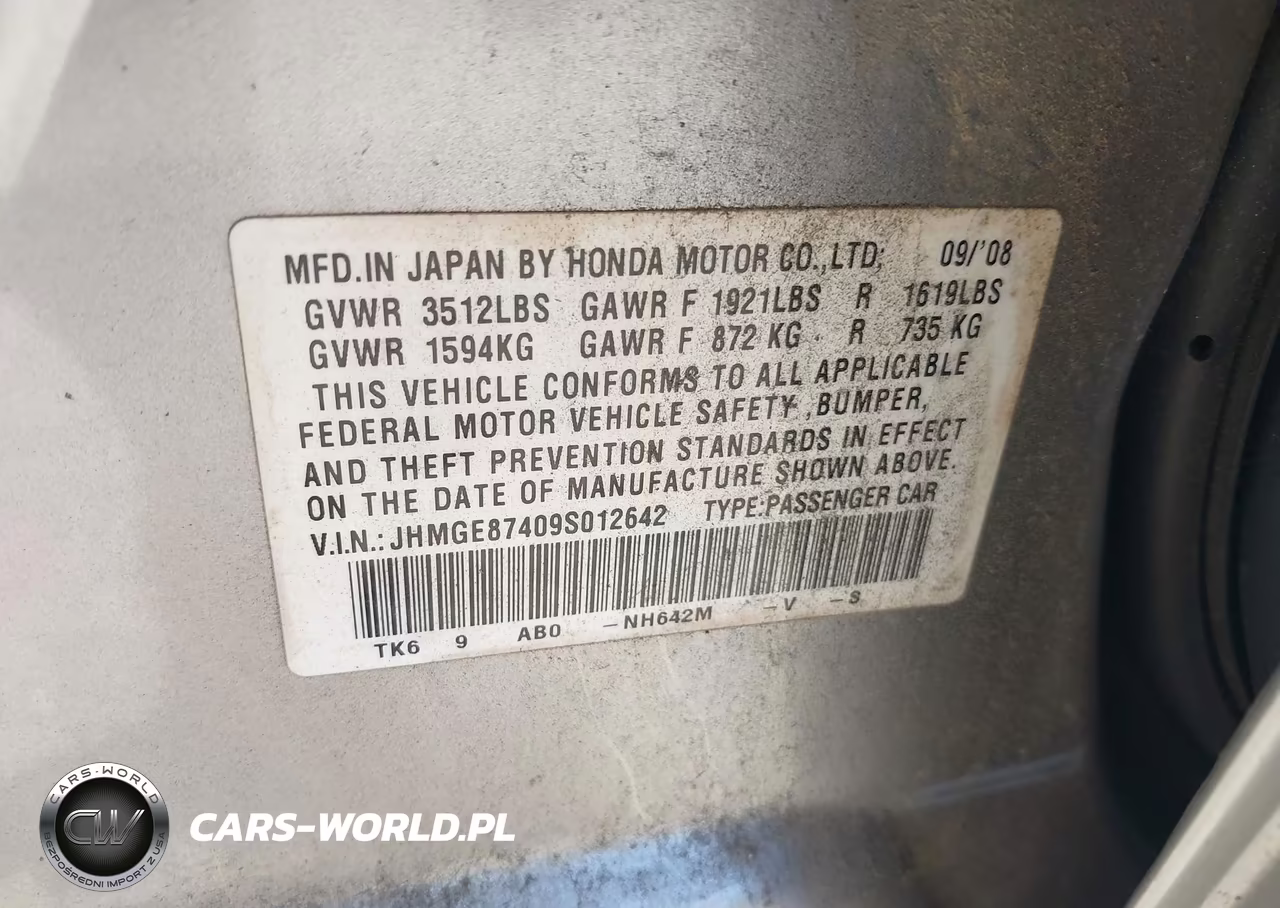 2009 Honda Fit Sport VIN:JHMGE87409S012642 - 9