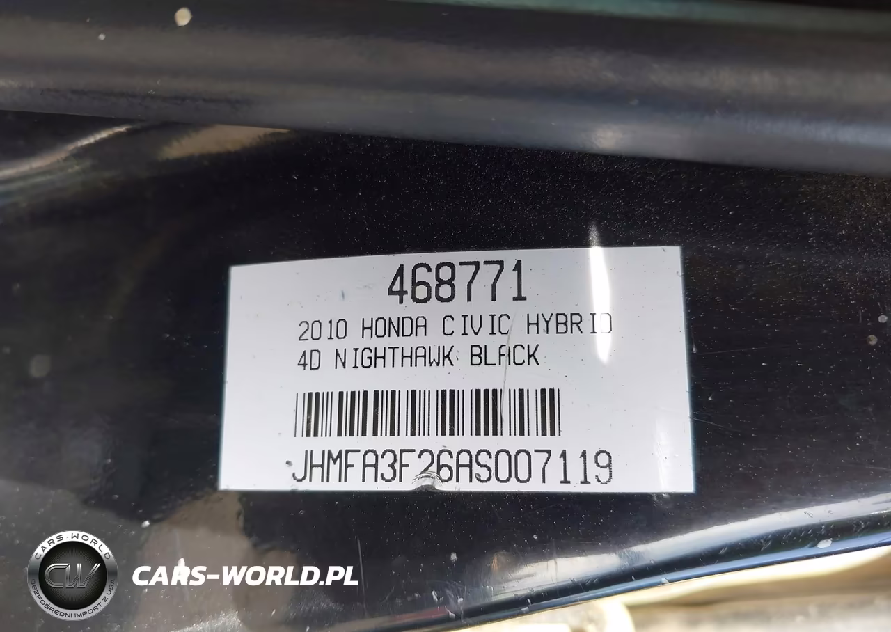 2010 Honda Civic Hybrid VIN:JHMFA3F26AS007119 - 9