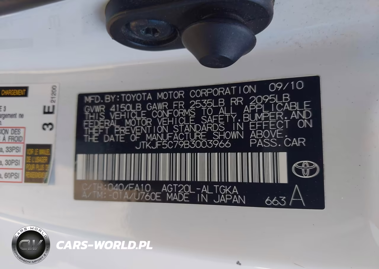 2011 Scion Tc VIN:JTKJF5C79B3003966 - 9