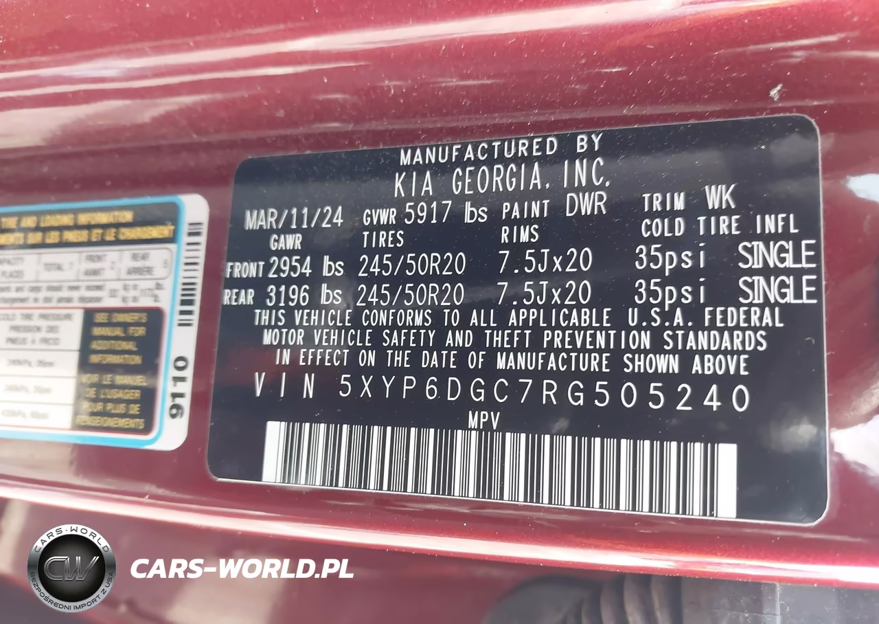 2024 Kia Telluride S VIN:5XYP6DGC7RG505240 - 9