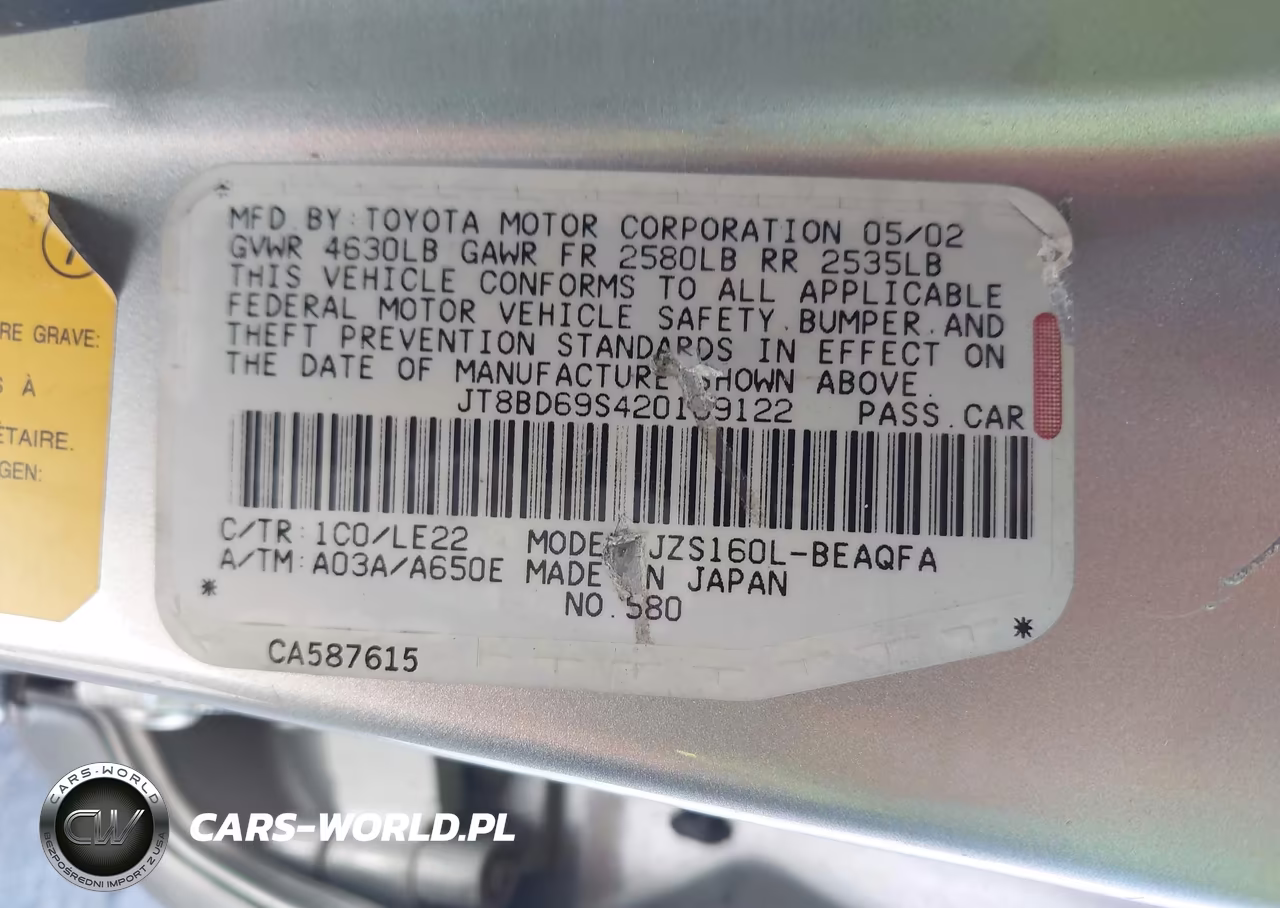 2002 Lexus Gs 300 VIN:JT8BD69S420169122 - 9