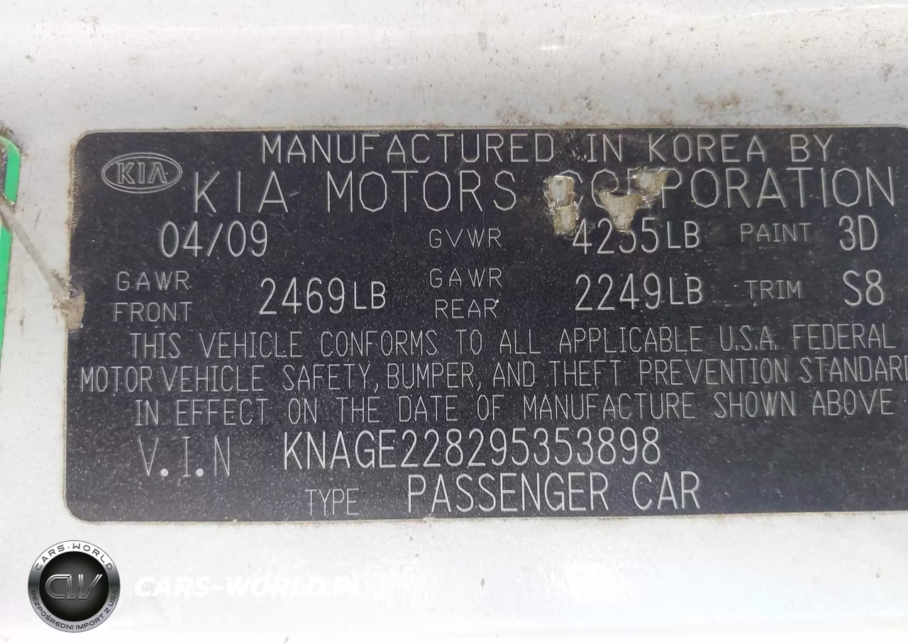2009 Kia Optima Lx VIN:KNAGE228295353898 - 9
