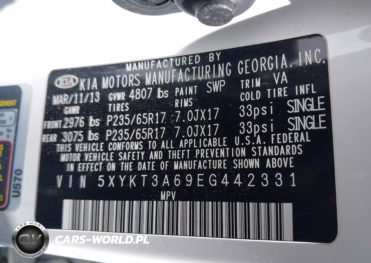 2014 Kia Sorento Lx VIN:5XYKT3A69EG442331 - 9