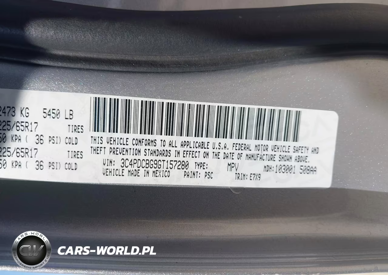 2016 Dodge Journey Sxt VIN:3C4PDCBG9GT157280 - 9