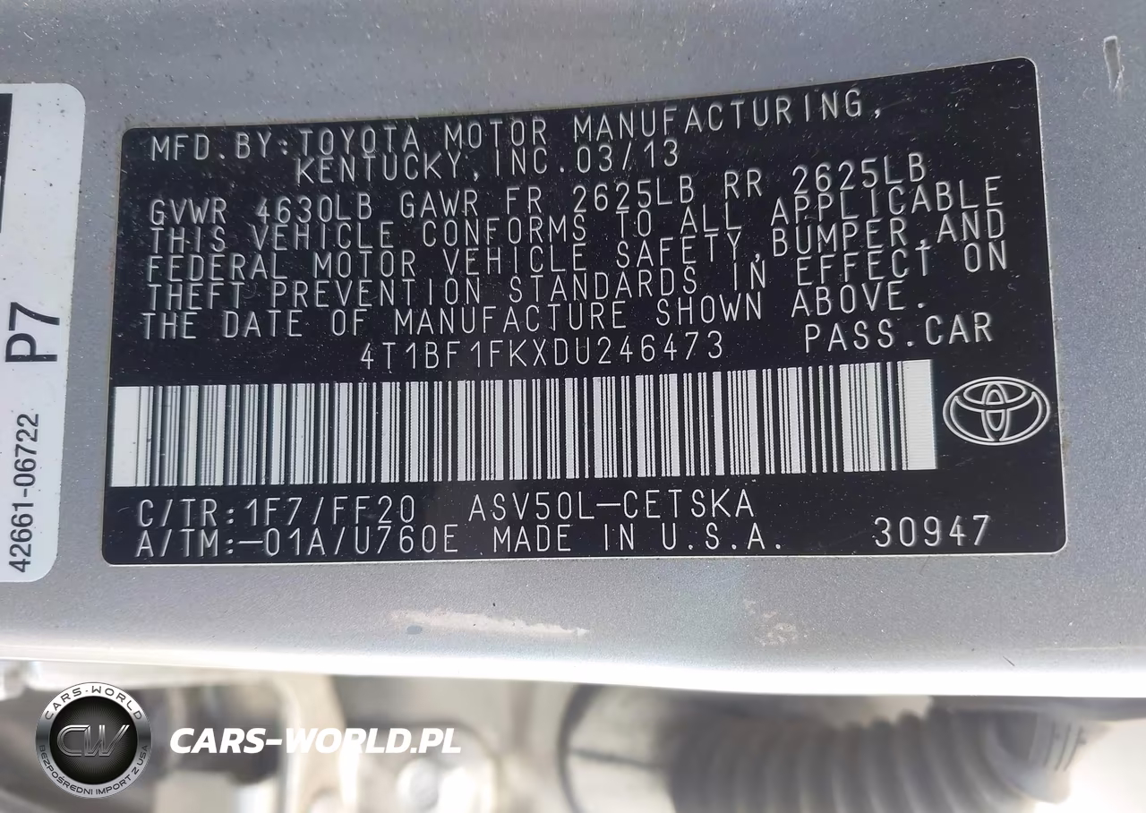 2013 Toyota Camry Se VIN:4T1BF1FKXDU246473 - 9