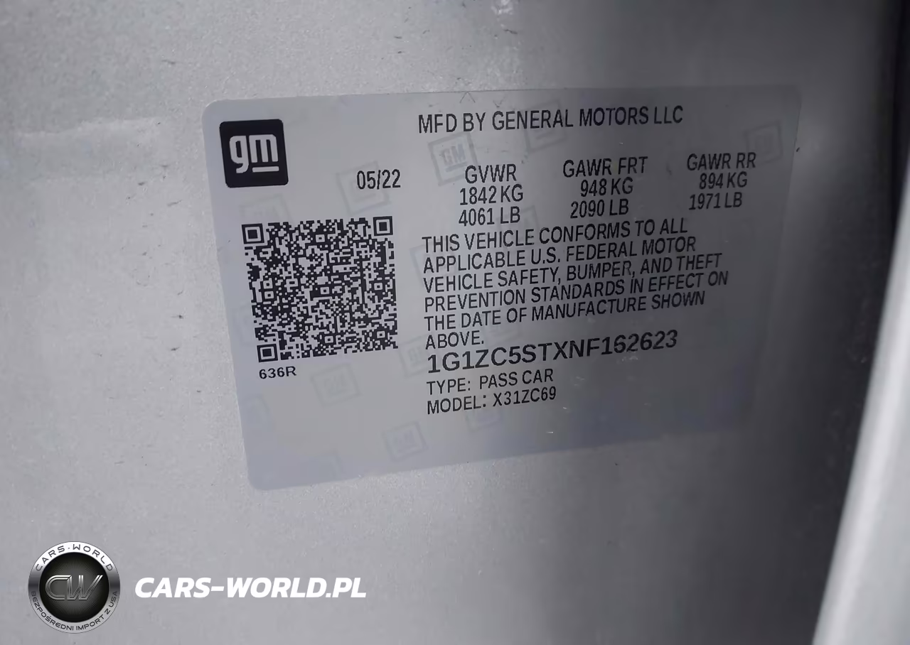 2022 Chevrolet Malibu Fwd 1Fl VIN:1G1ZC5STXNF162623 - 9