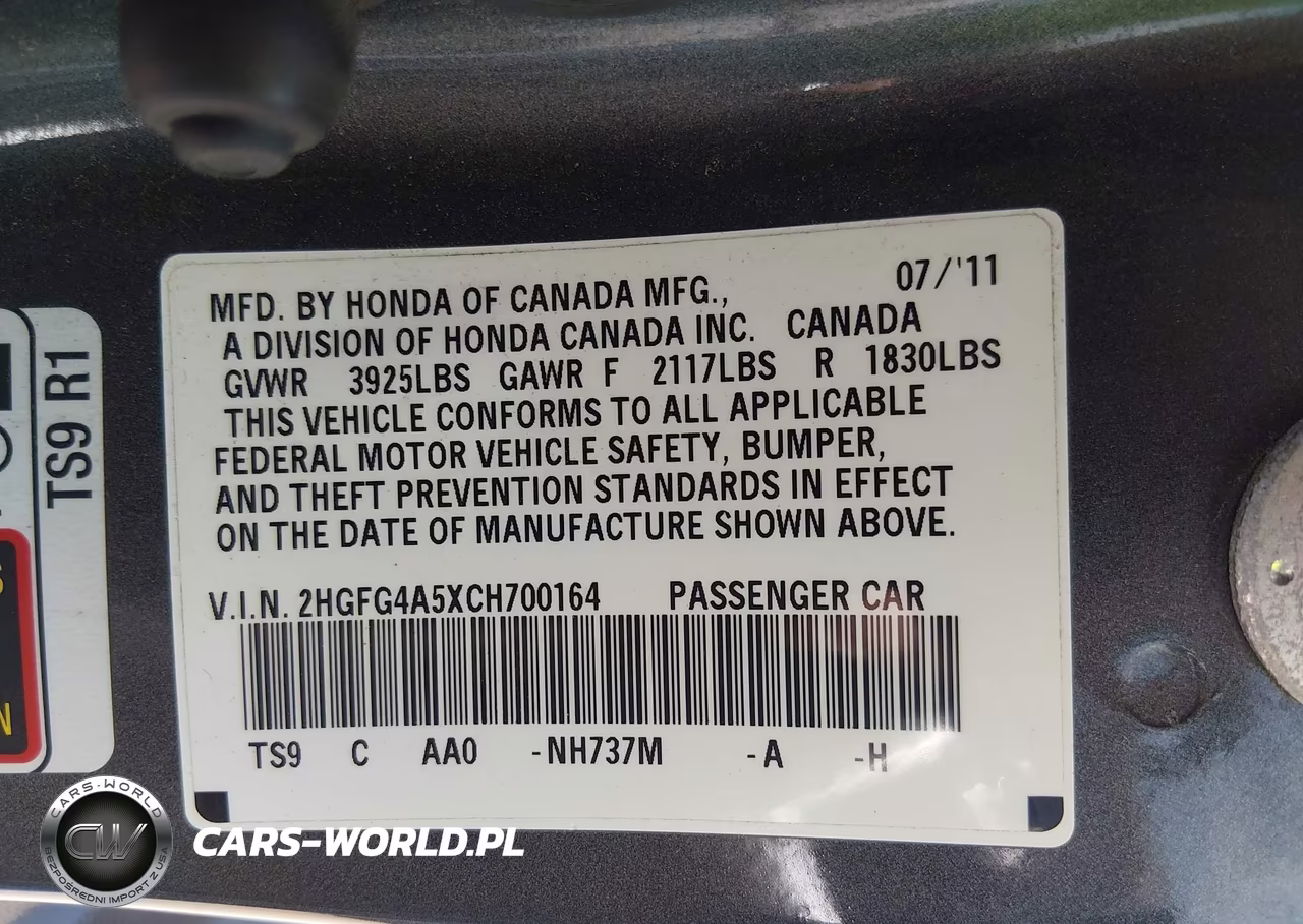 2012 Honda Civic Si VIN:2HGFG4A5XCH700164 - 9