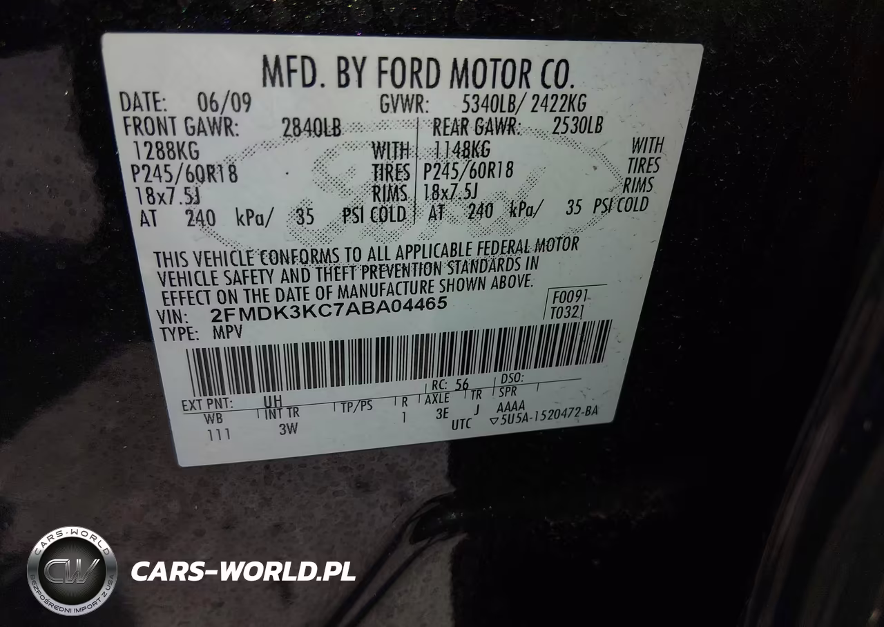 2010 Ford Edge Limited VIN:2FMDK3KC7ABA04465 - 9