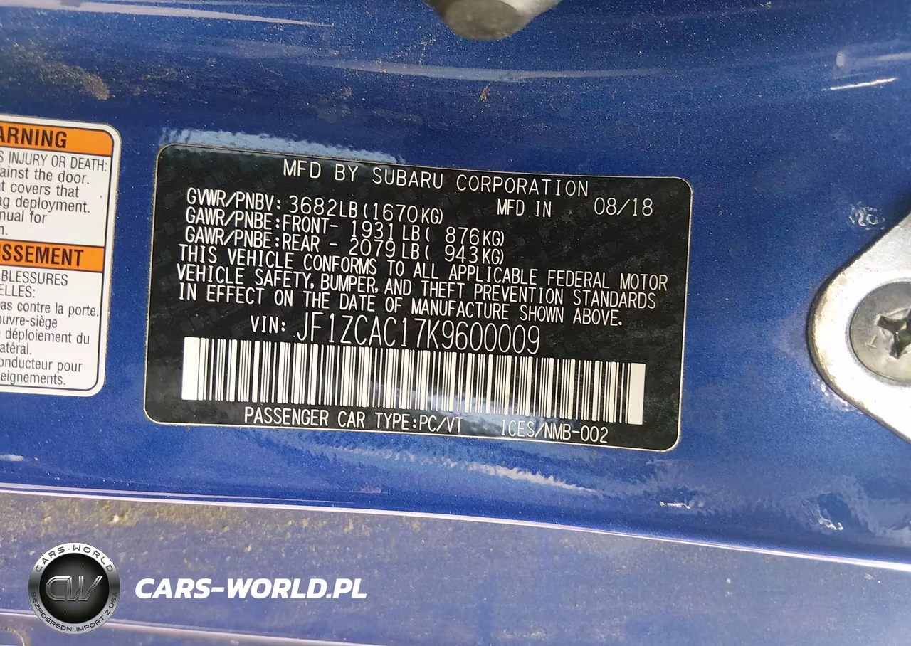 2019 Subaru Brz Limited VIN:JF1ZCAC17K9600009 - 9