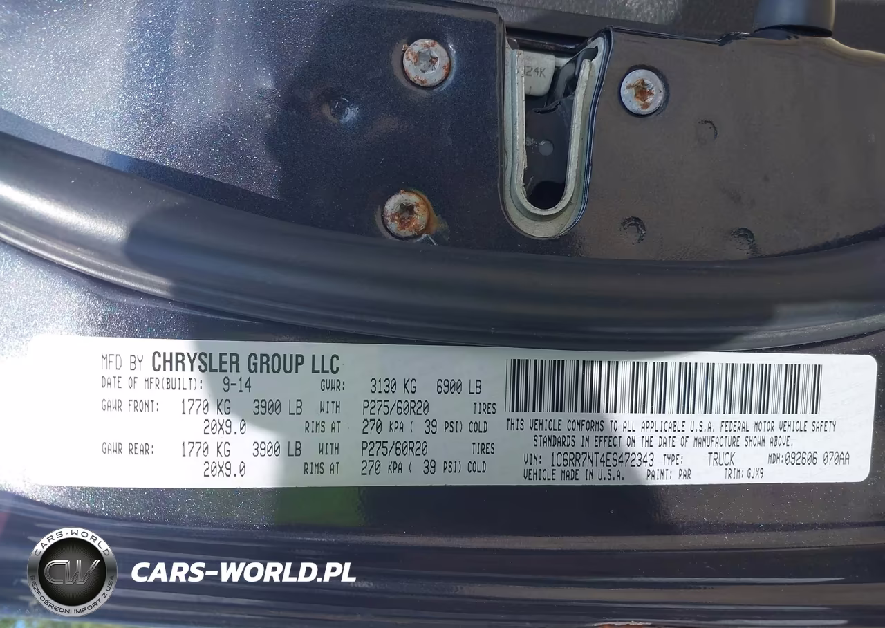 2014 Ram 1500 Laramie VIN:1C6RR7NT4ES472343 - 9
