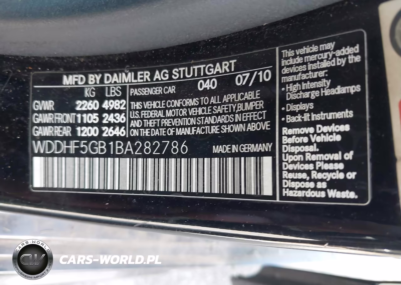 2011 Mercedes-Benz E 350 VIN:WDDHF5GB1BA282786 - 9
