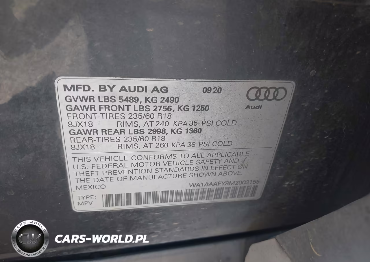 2021 Audi Q5 Premium 45 Tfsi Quattro S Tronic VIN:WA1AAAFY8M2003155 - 9