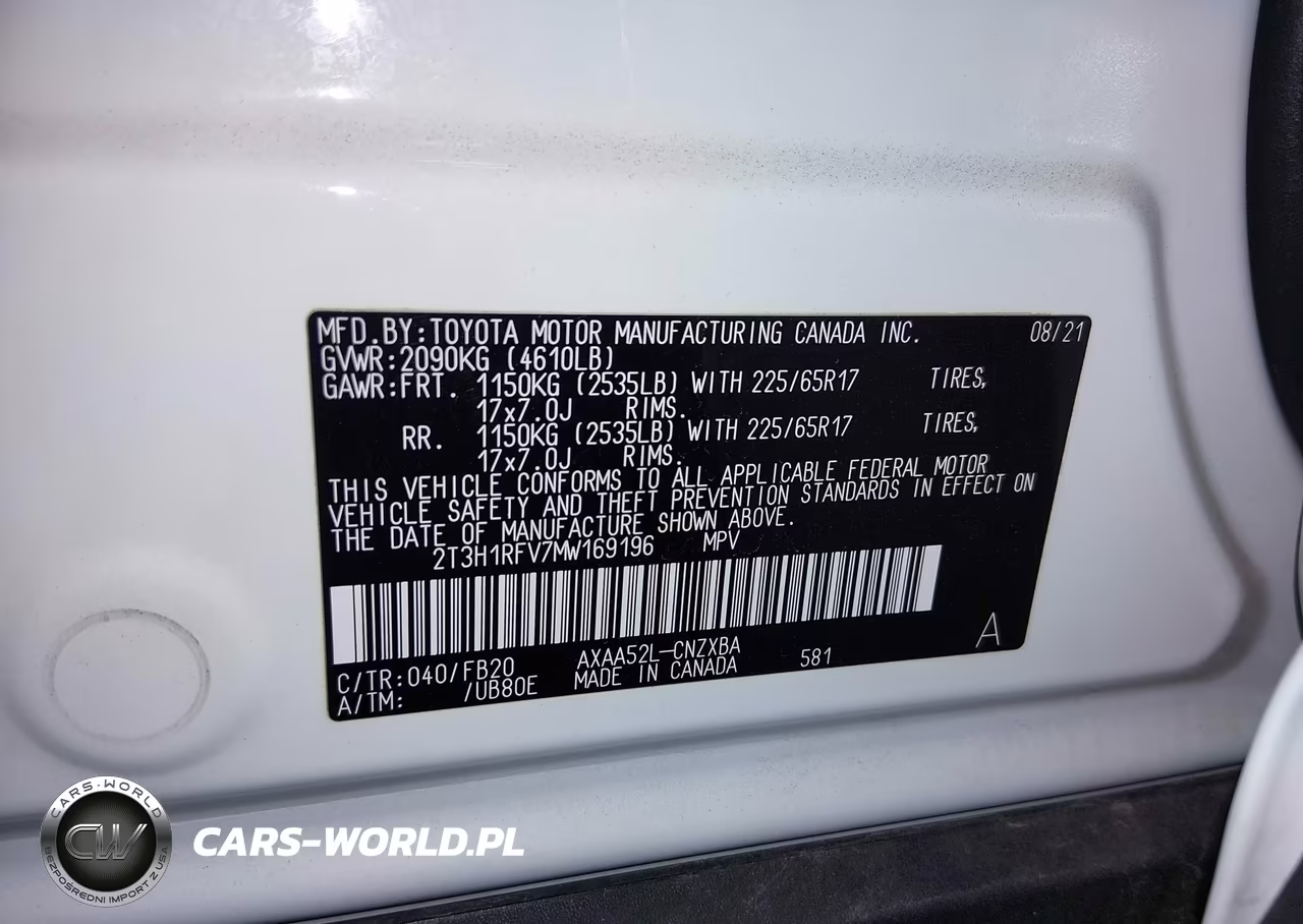 2021 Toyota Rav4 Le VIN:2T3H1RFV7MW169196 - 9