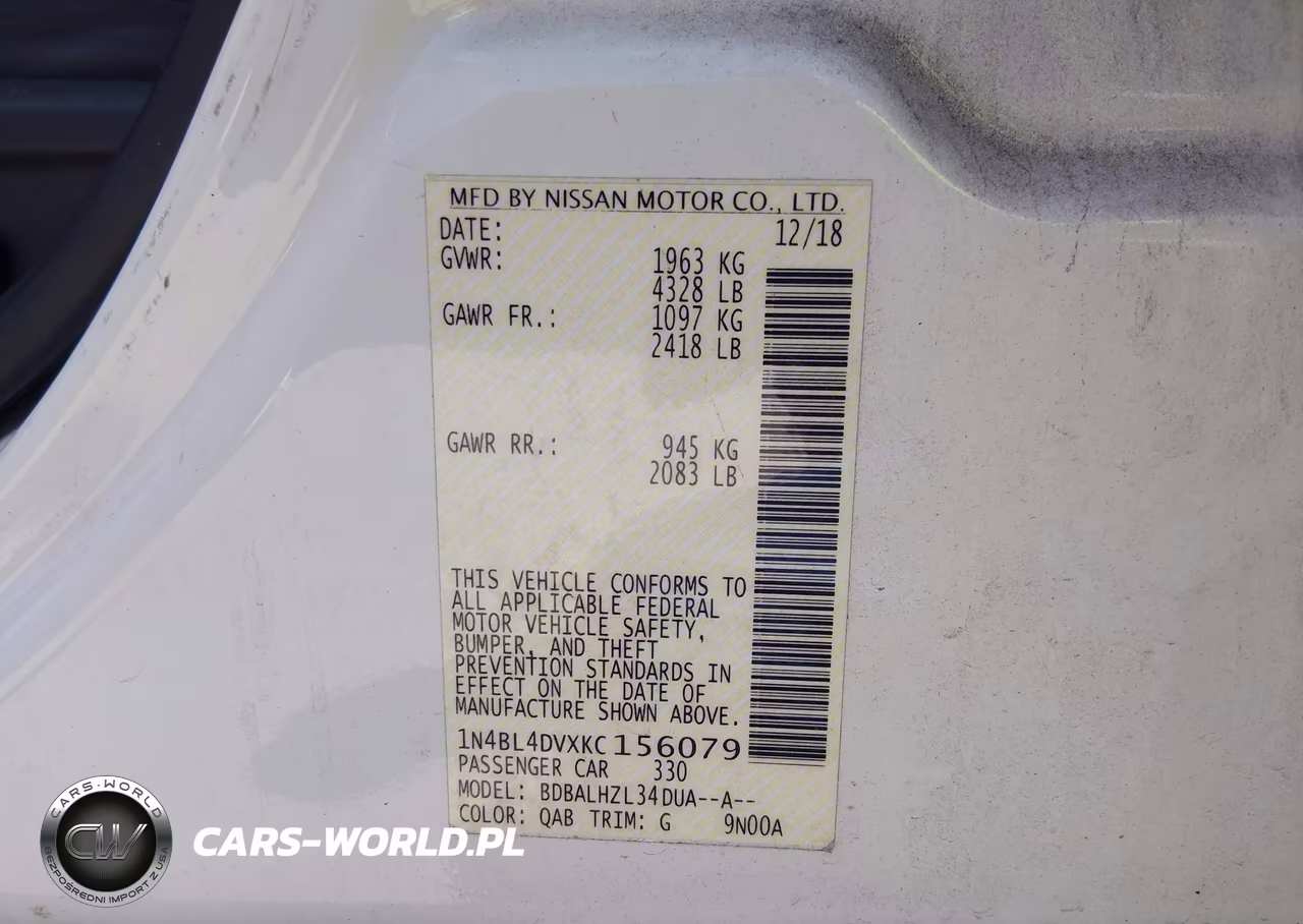2019 Nissan Altima 2.5 Sv VIN:1N4BL4DVXKC156079 - 9
