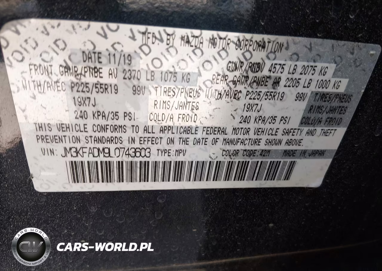 2020 Mazda Cx-5 Grand Touring VIN:JM3KFADM9L0743603 - 9