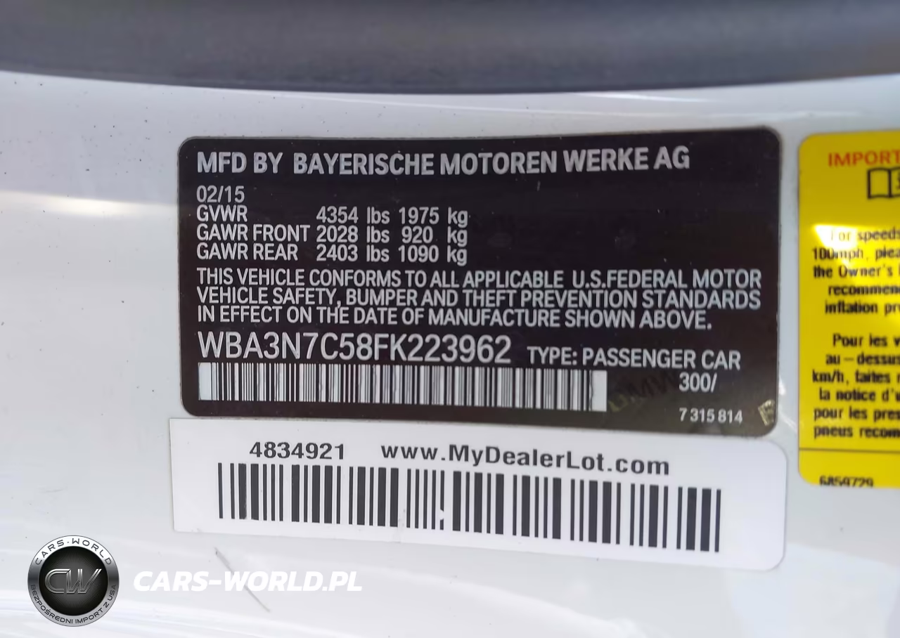 2015 BMW 428I VIN:WBA3N7C58FK223962 - 9