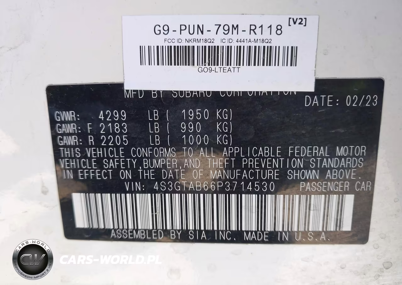 2023 Subaru Impreza Base 5-Door VIN:4S3GTAB66P3714530 - 9
