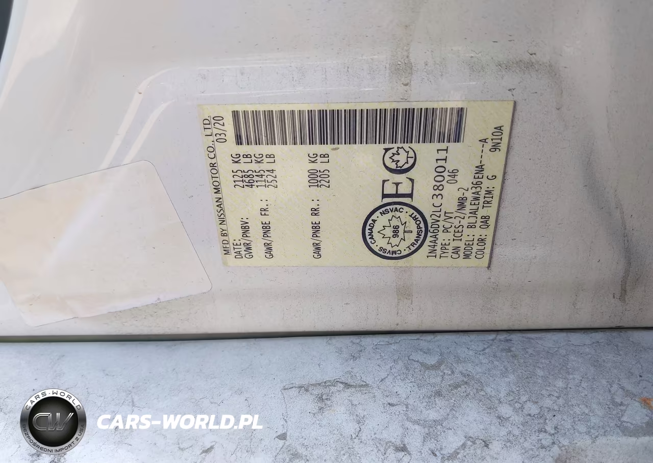 2020 NISSAN MAXIMA SL XTRONIC CVT VIN:1N4AA6DV2LC380011 - 9