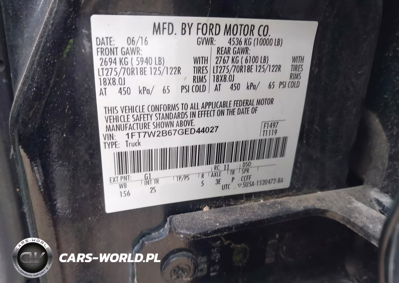 2016 Ford F-250 Xlt VIN:1FT7W2B67GED44027 - 9
