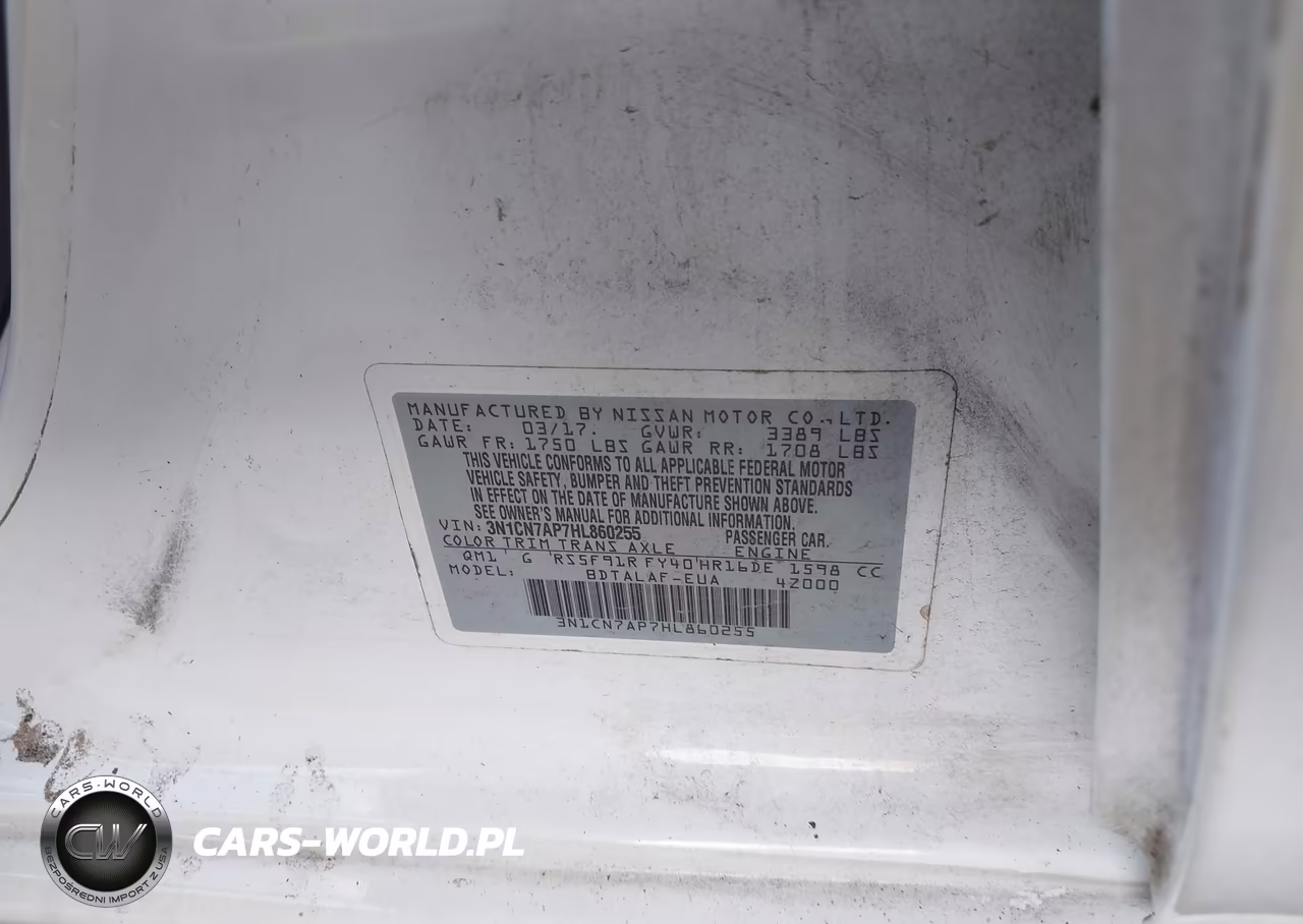 2017 Nissan Versa 1.6 S VIN:3N1CN7AP7HL860255 - 9