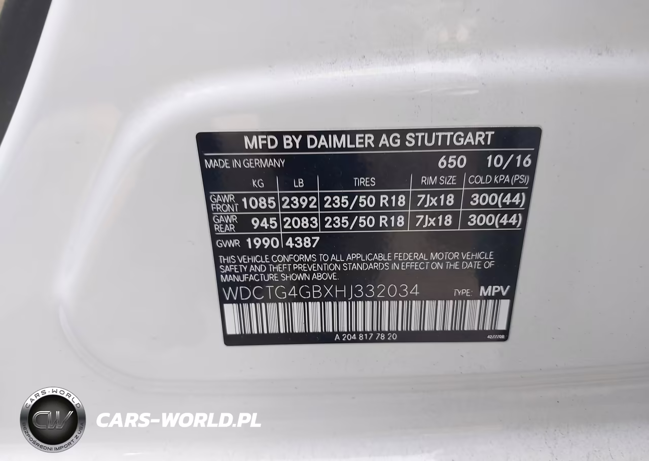 2017 Mercedes-Benz Gla 250 4Matic VIN:WDCTG4GBXHJ332034 - 9
