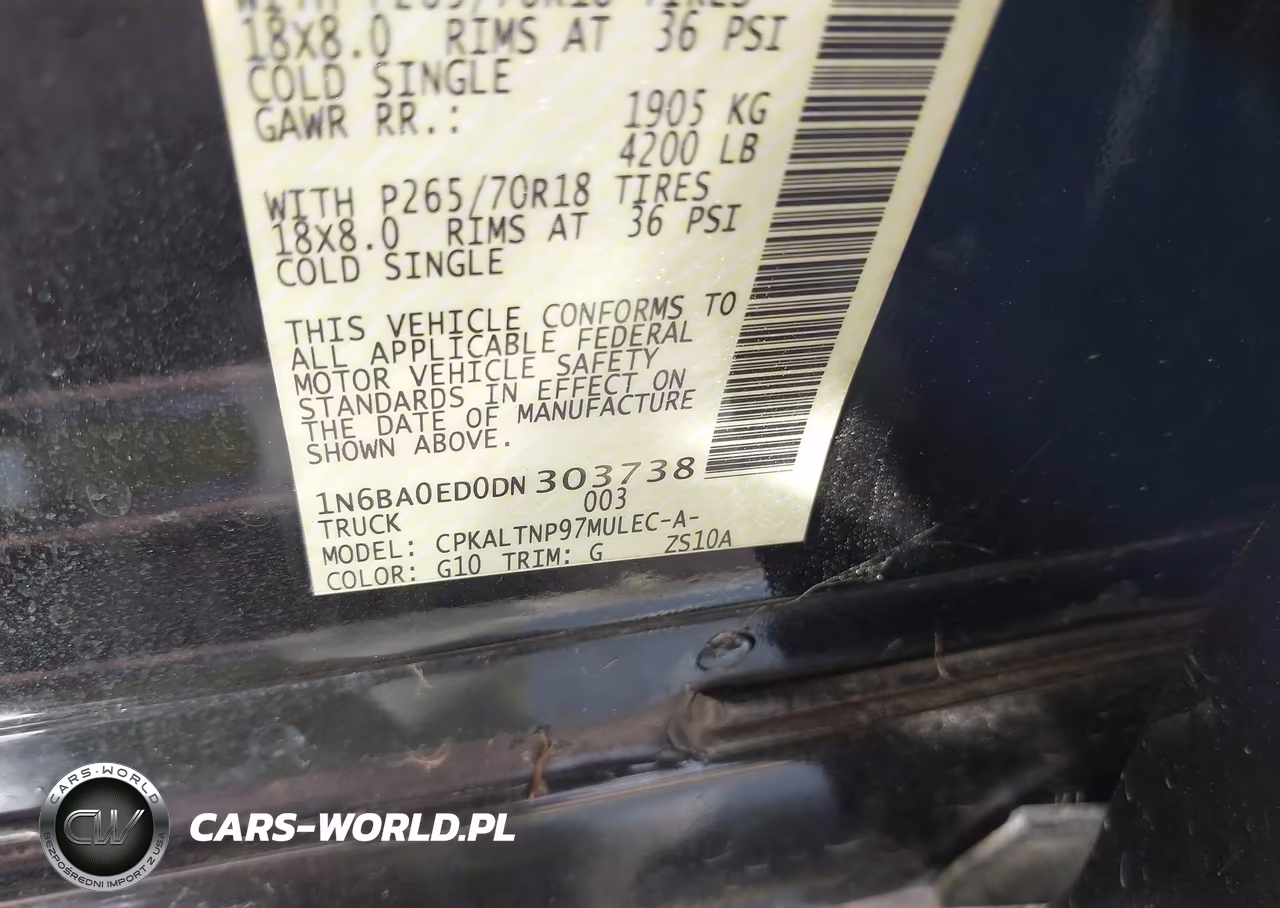 2013 Nissan Titan Sv VIN:1N6BA0ED0DN303738 - 9