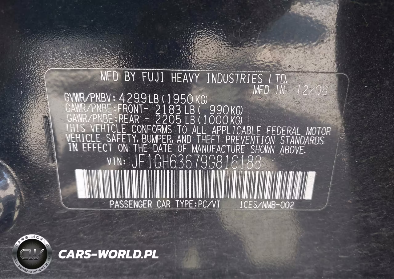 2009 Subaru Impreza Outback Sport VIN:JF1GH63679G816188 - 9
